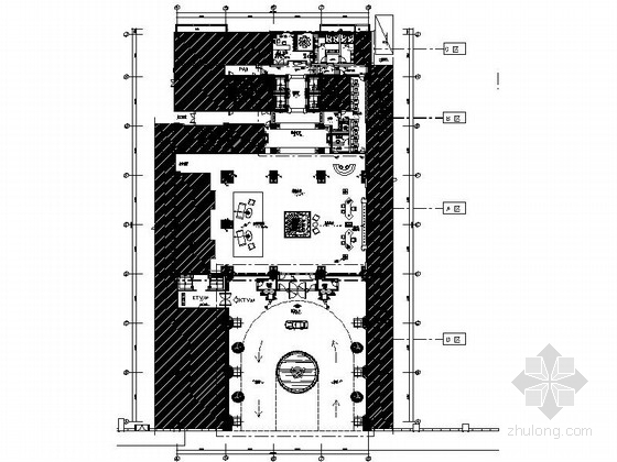 五星级酒店施工图及效果图资料下载-[四川]某奢华五星级酒店大堂装修施工图（含效果）