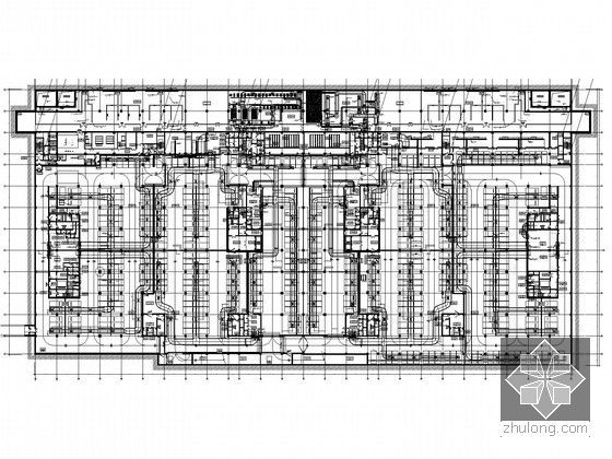 [北京]科研建筑空调通风排烟加压送风系统设计施工图（含机房图）-通风空调平面图