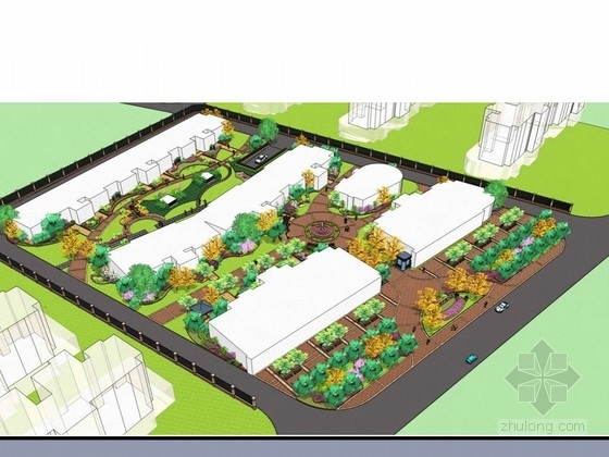 居住区庭院景观实景效果图资料下载-居住区组团绿地景观设计效果图
