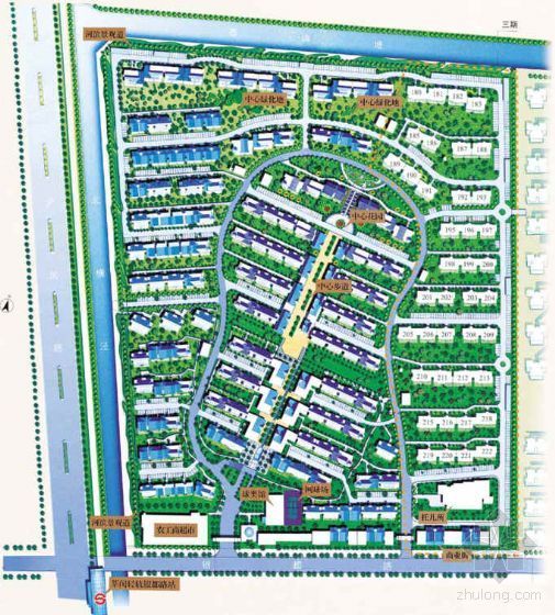 居住平面设计资料下载-大型居住区景观平面设计方案