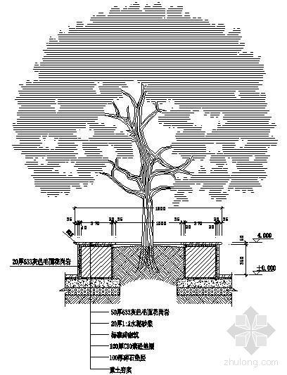 树池剖面图资料下载-可坐人树池剖面图