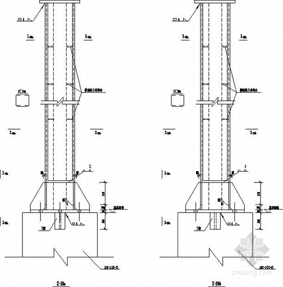 火炬塔架结构图资料下载-火炬设施系统配套工程钢结构管架图