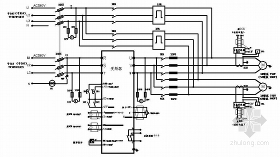 变频电气控制柜资料下载-变频控制柜接线图