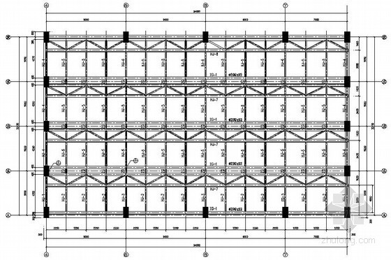 游泳馆屋面板施工资料下载-游泳馆屋面桁架节点构造详图