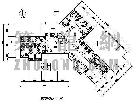 茶室设计案例平面图资料下载-茶室平面图