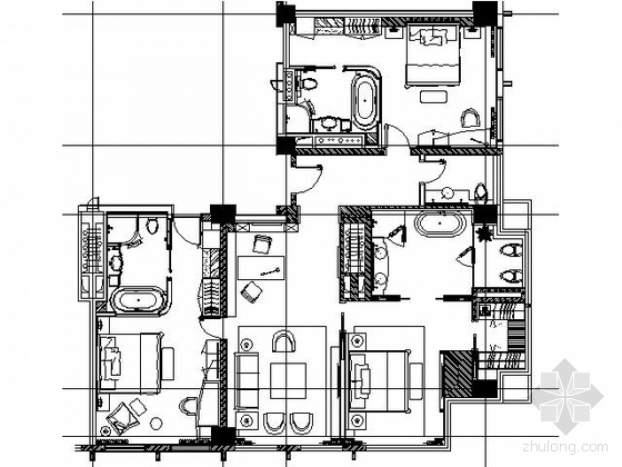 三间两廊民居模型资料下载-温州某酒店三间套房施工图