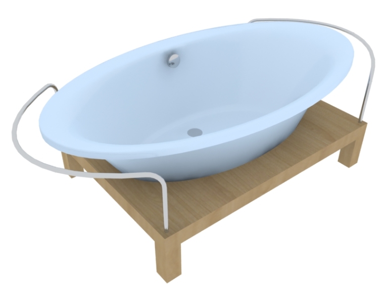 浴缸3dmax模型下载资料下载-椭圆浴缸3D模型下载