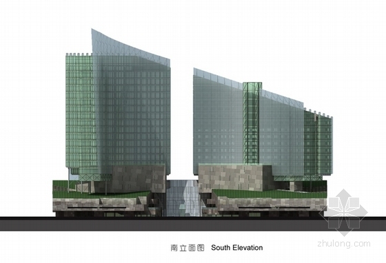 [山西]高新技术研发大厦建筑设计方案文本-高新技术研发大厦立面图