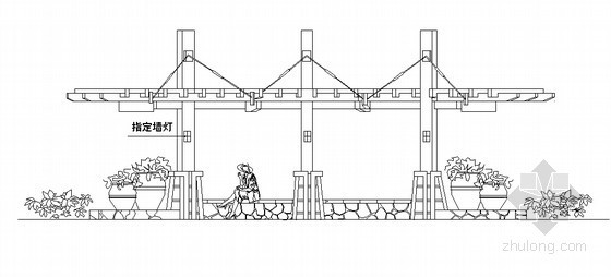 景观艺术廊架资料下载-景观艺术花架施工详图