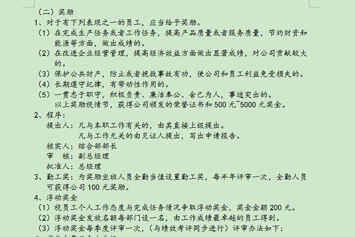 知名地产地产公司管理手册汇编-奖惩制度