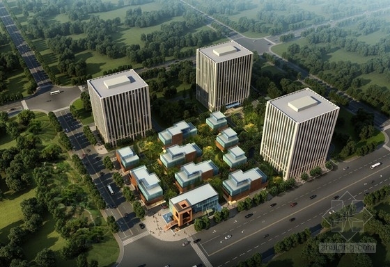 生物园区设计资料下载-[北京]生物医药基地商办地块概念设计方案