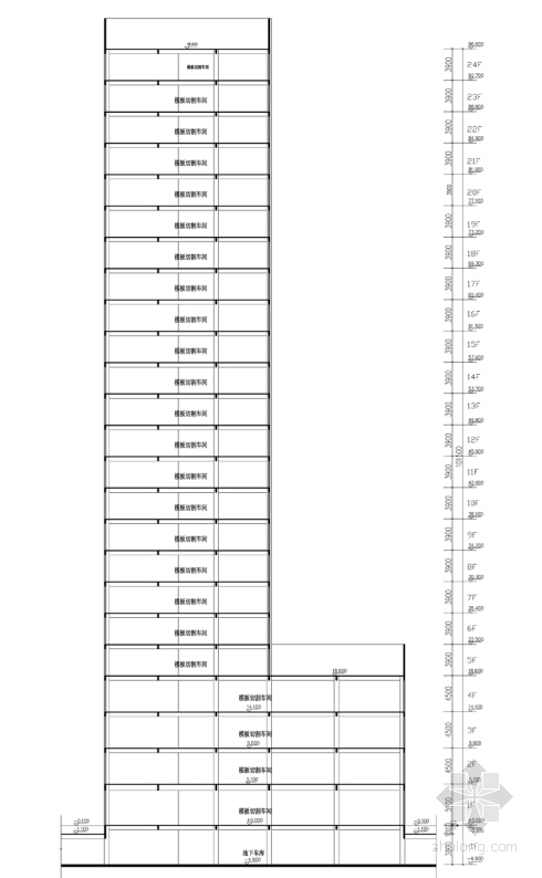 [浙江]电子晶体立面新建厂房建筑设计方案文本-电子晶体立面新建厂房建筑设计剖面图