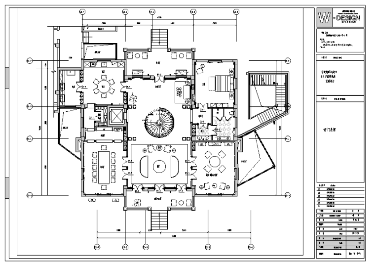 宁波江山别墅样板房室内设计施工图及实景图（含72张图）-一层门表图
