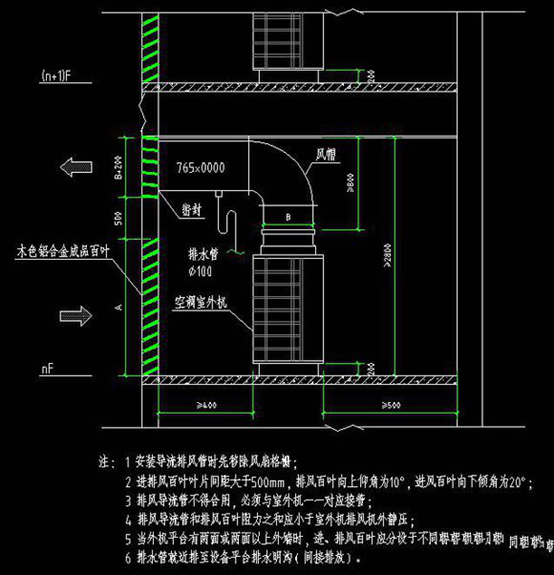 桥架CAD大样图资料下载-多联机常用安装大样图