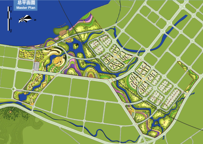 [四川]德国知名设计公司生态滨湖湿地公园景观规划设计方案-总平面图
