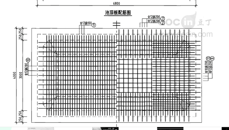 CAD水池配筋图资料下载-蓄水池底板配筋图我是新手我看不懂是如何布置的请教大神