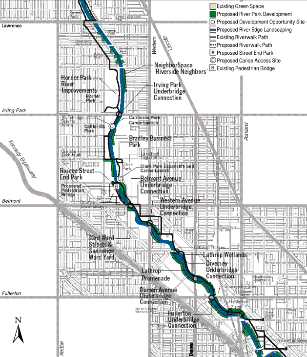[方案]美国芝加哥河发展方案规划-Lawrence Avenue to Damen Avenue