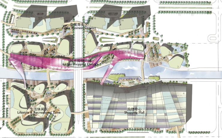 [江苏]苏州工业园区中央河商业街项目建筑设计方案文本-屋顶总平面图