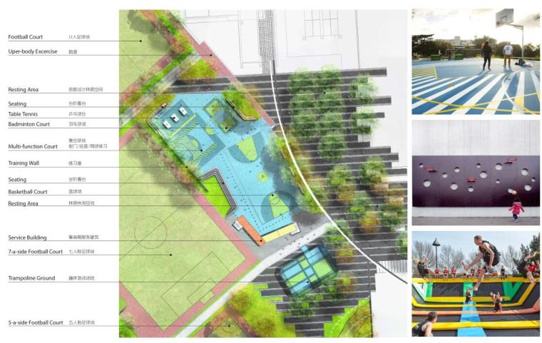 [上海]知名地产安亭体育公园景观最终概念设计（PDF+96页） -综合球场