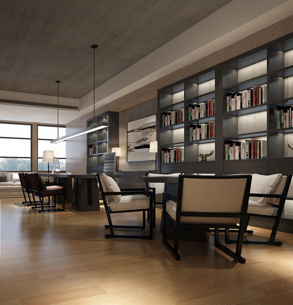 su沙发新中式资料下载-新中式私人书房3D成套模型