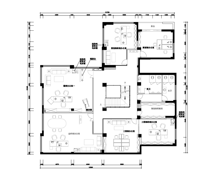 某大型房地产营销中心装修全套施工图（附效果图）-02