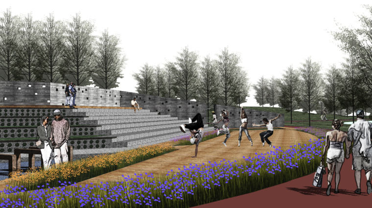 [陕西]新城中心绿廊景观总体概念规划设计-休闲活动广场