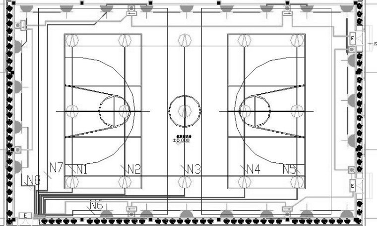 [重庆]中学排球管工程预算书（电子清单、图纸、合同）-篮球馆