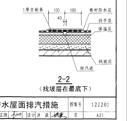 屋面检修钢梯图集资料下载-屋面排汽措施中排气道的设置12J201图集是不是错误的.?