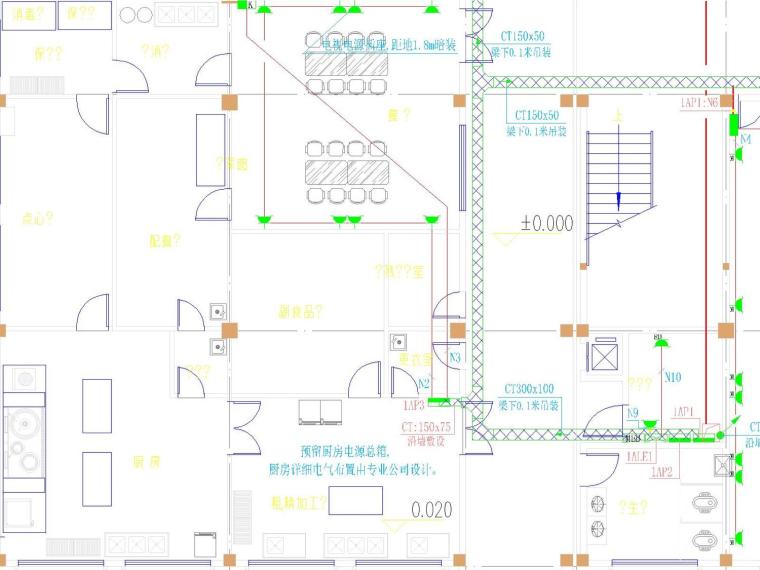 广东大型幼儿园全套电气施工图-一层配电平面图.jpg