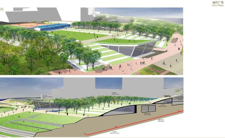 [重庆]某半岛滨江公园景观方案文本设计PDF-城市广场
