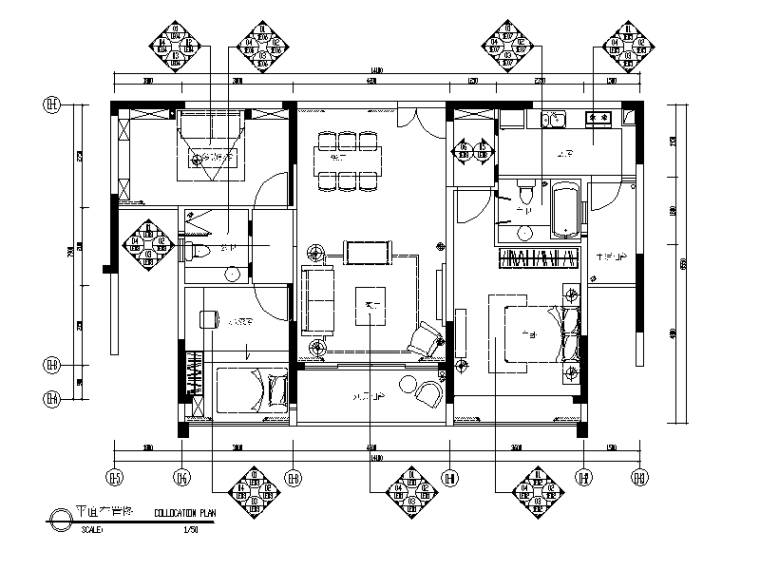 多套高层样板房设计效果图资料下载-[广东]一套样板房设计CAD施工图（含效果图）