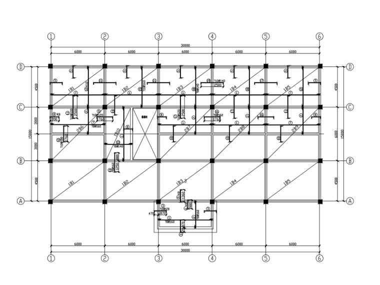 24米框架结构资料下载-4层框架结构饭店建筑结构施工图（CAD、24张）