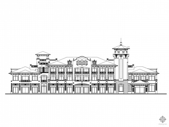 多层高档小区资料下载-[上海]某高档小区规划图及会所建筑施工图