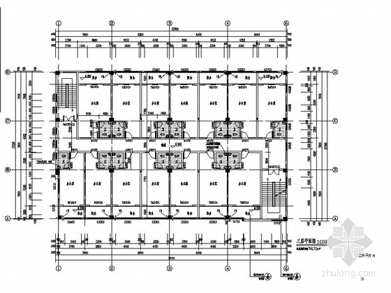 [福建]3层现代风格4S店综合楼建筑设计施工图（含水电结构施工图）-3层现代风格4S店综合楼建筑设计平面图