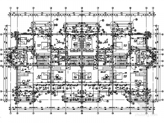 [成都]欧式风格三层拼接联排别墅建筑施工图-拼接联排别墅各层平面图