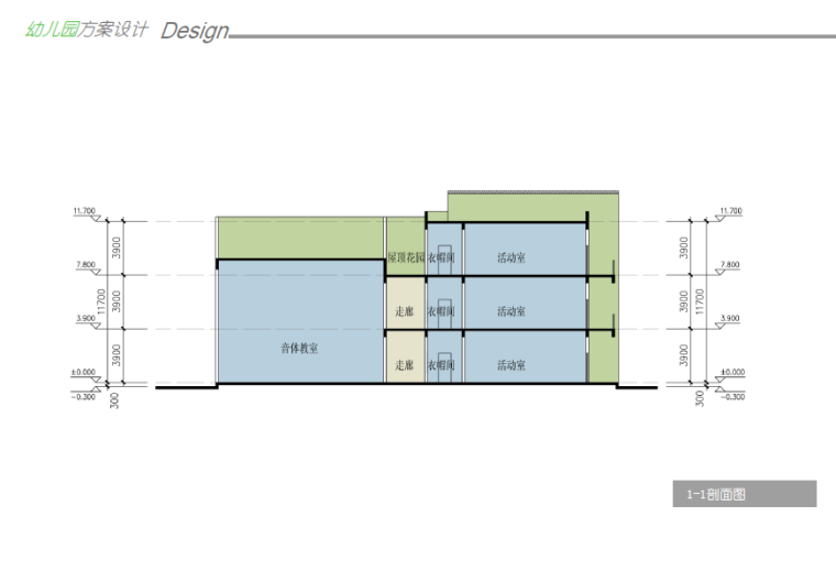 [安徽]散兵镇炯炀镇幼儿园建筑设计方案文本-剖面图