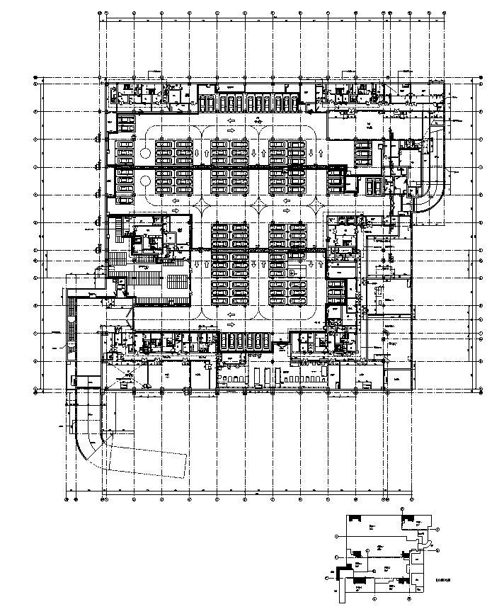 [江苏]六层梯形造型框架结构图书馆建筑施工图(含全专业图纸）-六层梯形造型框架结构图书馆建筑平面图