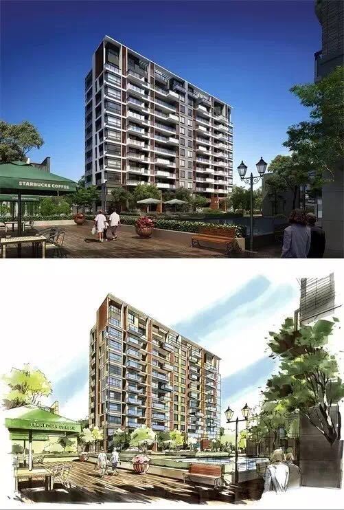 马克笔工装手绘资料下载-马克笔手绘建筑写生案例