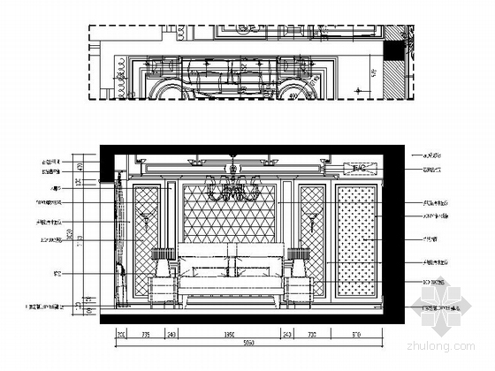 [浙江]精品欧式三层别墅全套施工图（含效果）-主卧室立面图