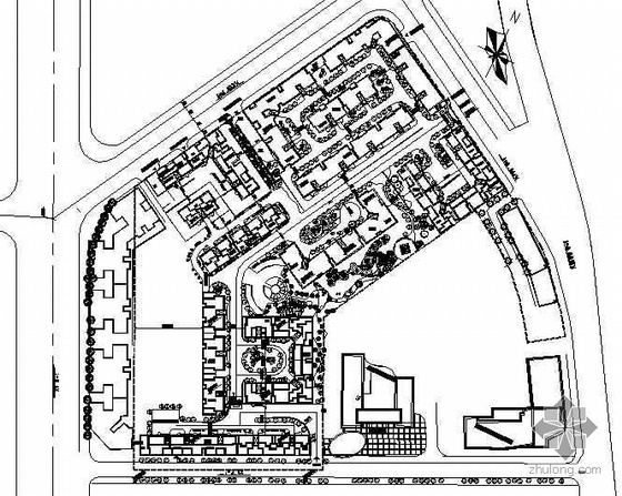 cad小区绿化平面图资料下载-[贵州]某小区绿化设计平面图