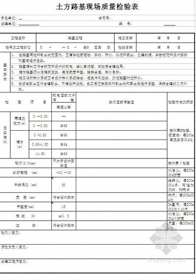 公路沥青碎石封层检验表格资料下载-遂资眉高速公路路基工程现场质量检验表格(四川地区)