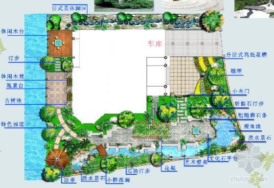 别墅庭院平面图ps素材资料下载-别墅庭院方案设计