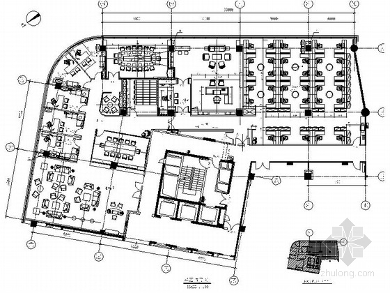 房地产公司办公空间设计资料下载-[杭州]独创房地产公司现代办公室精装修施工图（含效果）