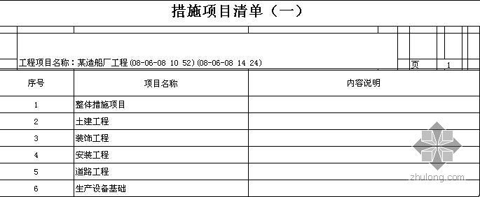 湖北装饰工程量清单计价资料下载-武汉某大型造船厂招标工程量清单（2008-6）