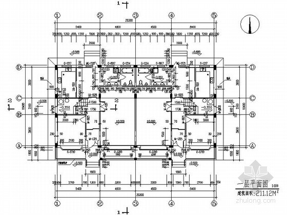 某二层中式双拼别墅建筑扩初图- 