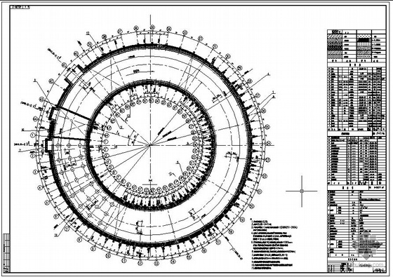 工业加热炉施工图资料下载-某&#8709;25米环形加热炉炉体结构设计图
