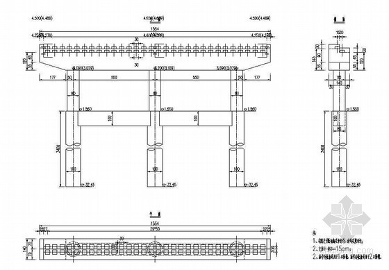 混凝土地梁节点详图资料下载-简支空心板梁桥墩一般构造节点详图设计