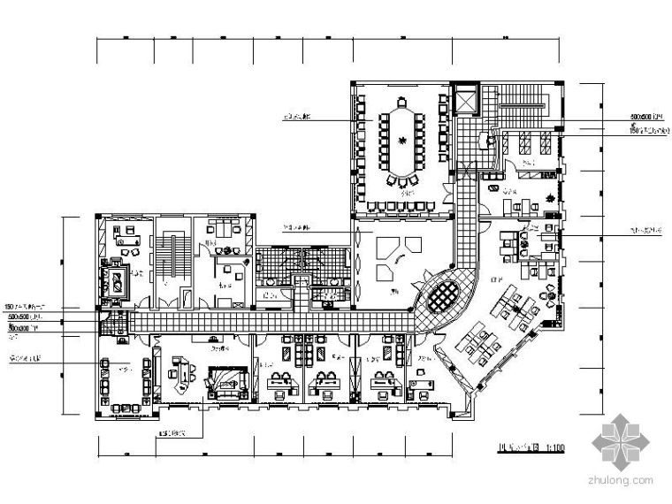 房地产公司办公空间设计资料下载-[浙江]某房地产公司办公空间装修图