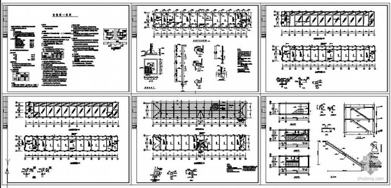 钢框架办公楼建筑结构图资料下载-某框架办公楼结构图