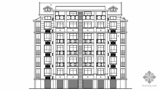 书房带阳台装修资料下载-某五层住宅楼建筑扩初图（带阁楼）